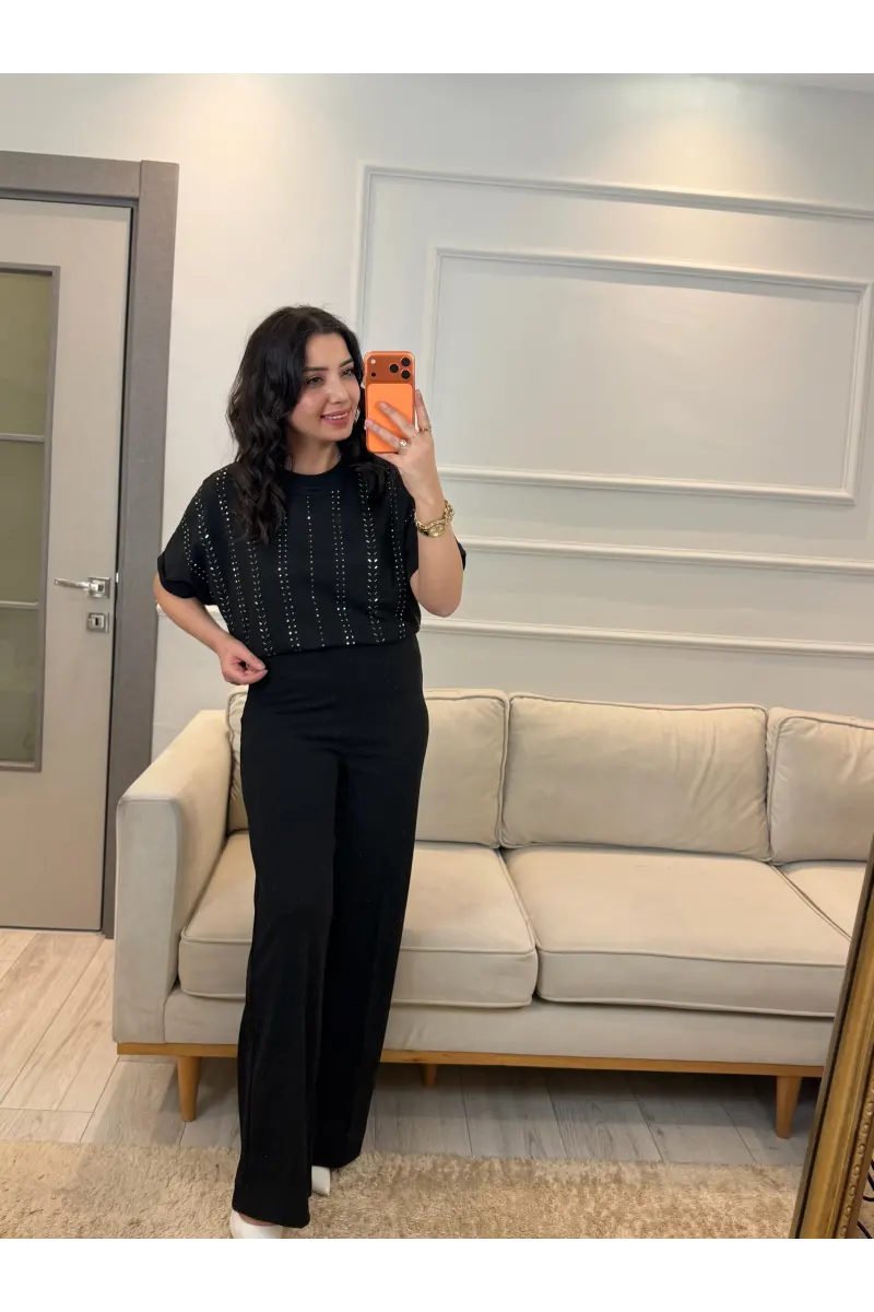Ful Sıra Taşlı T-Shirt