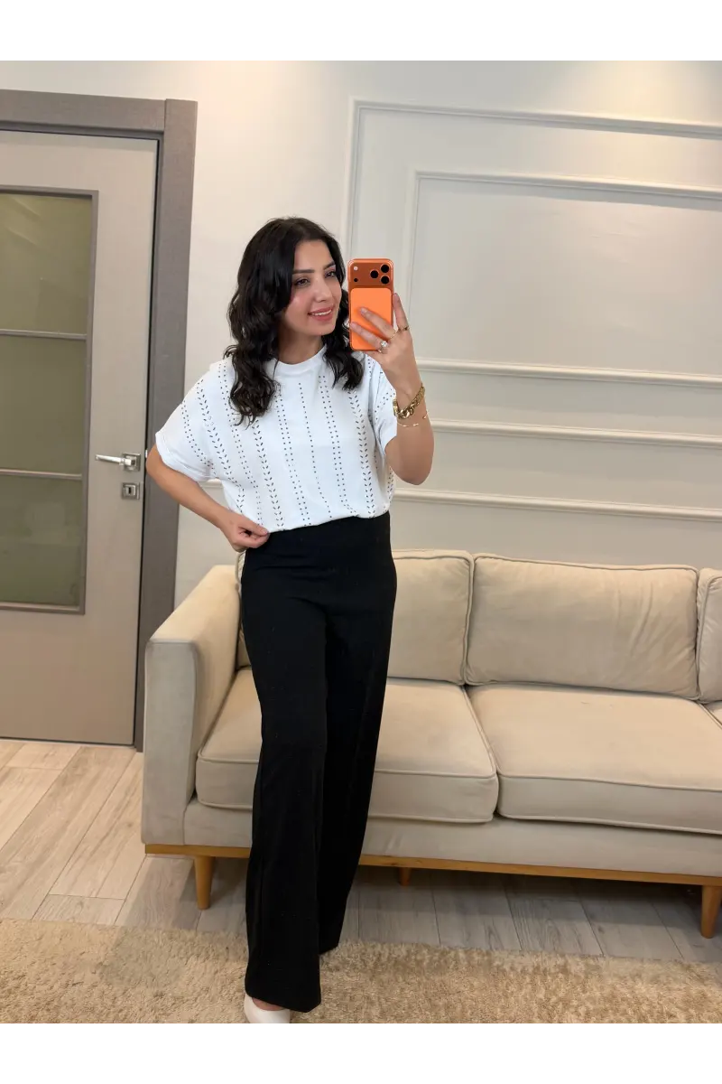 Ful Sıra Taşlı T-Shirt