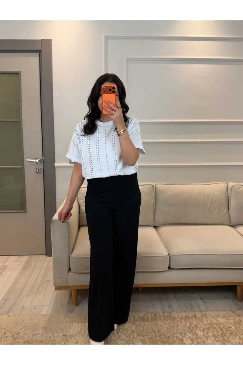Ful Sıra Taşlı T-Shirt