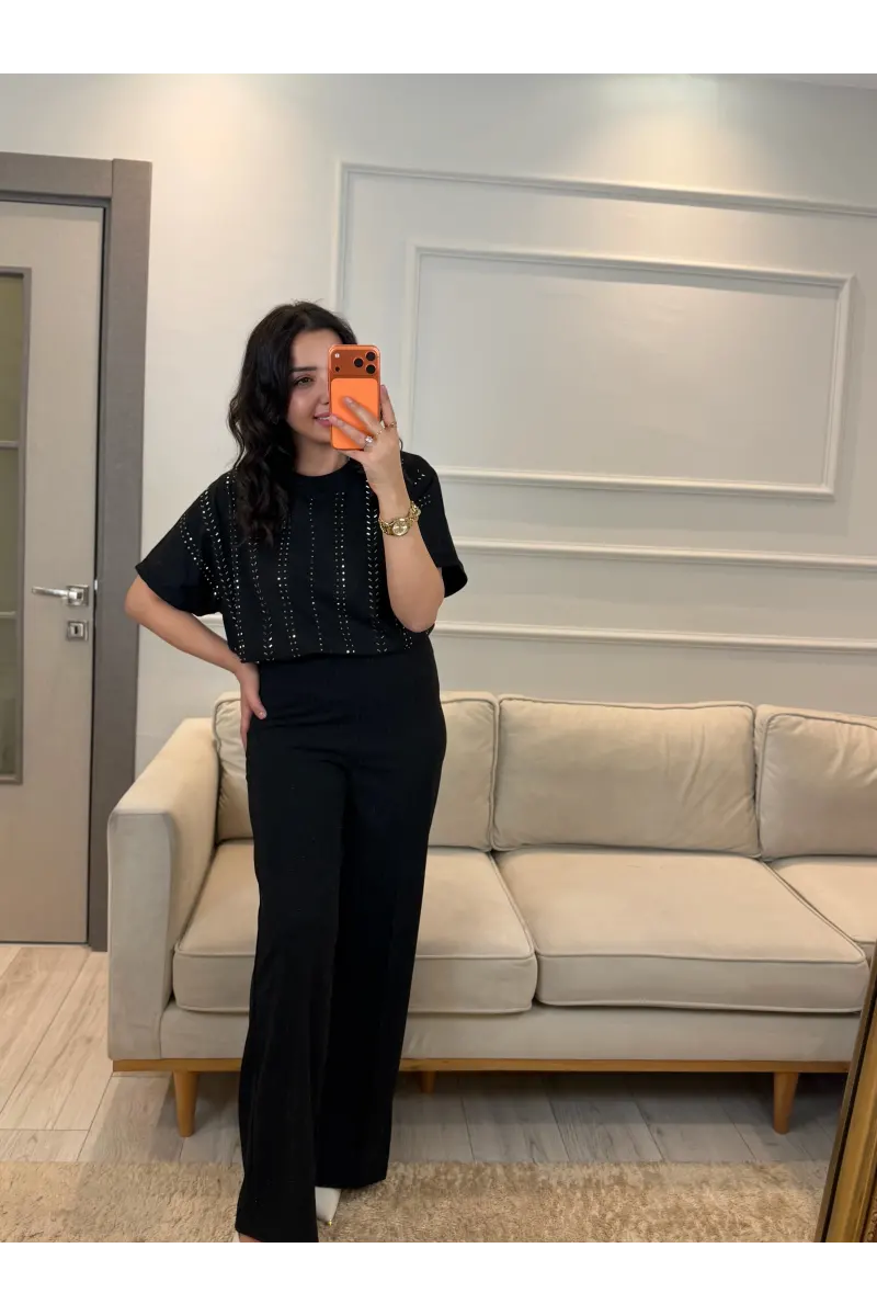Ful Sıra Taşlı T-Shirt