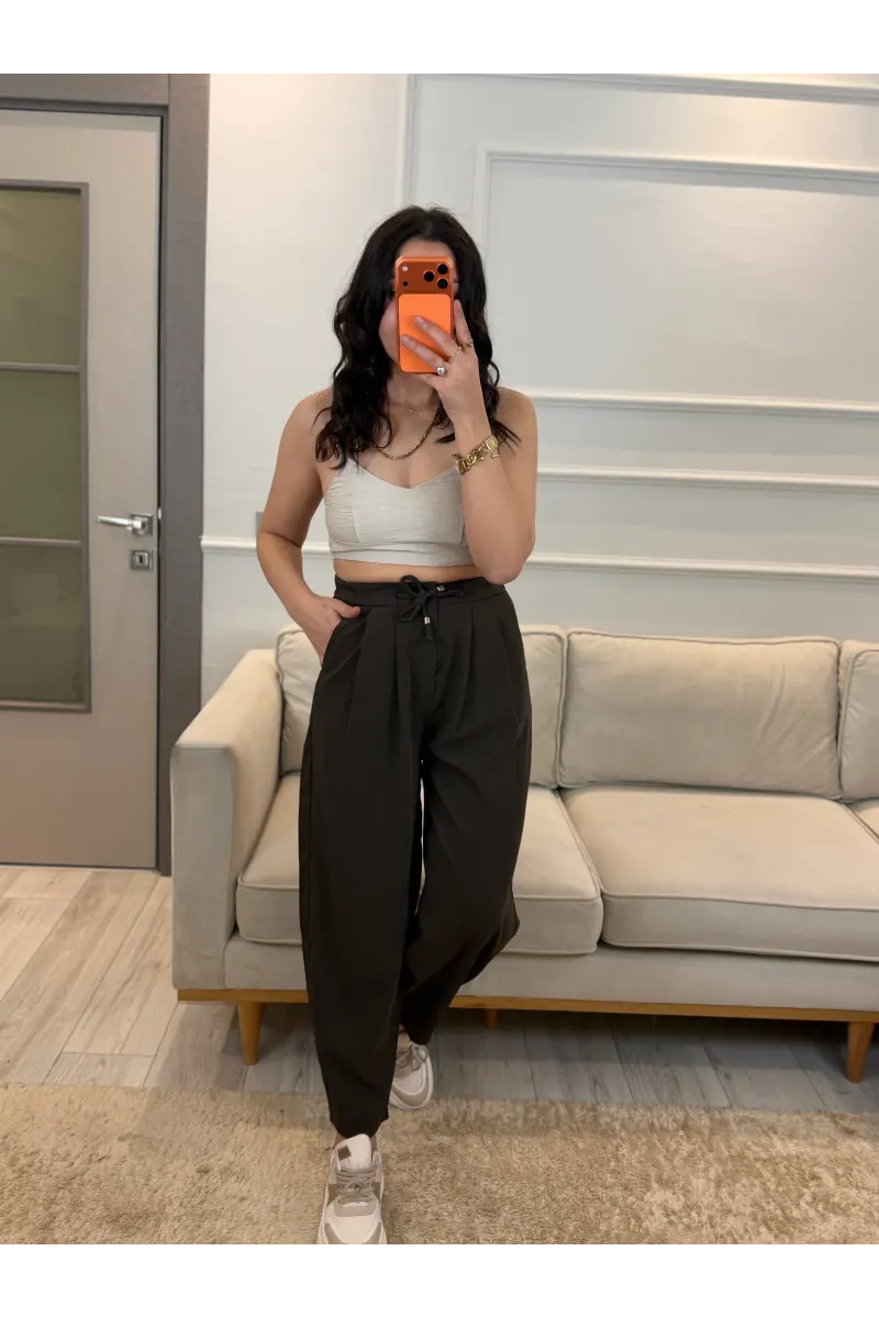 Lucka Pileli Şalvar Model Pantolon