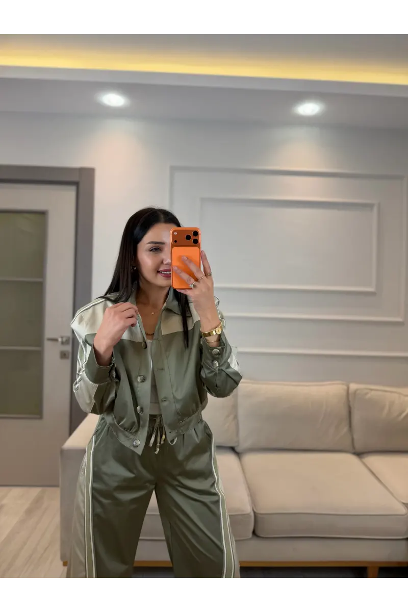 Tasarım Saten Mix Ceket Pantolon Takım