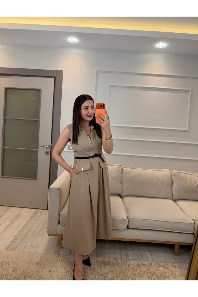 Muadil Fermuar Detaylı Elbise