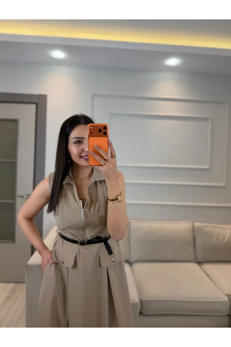 Muadil Fermuar Detaylı Elbise