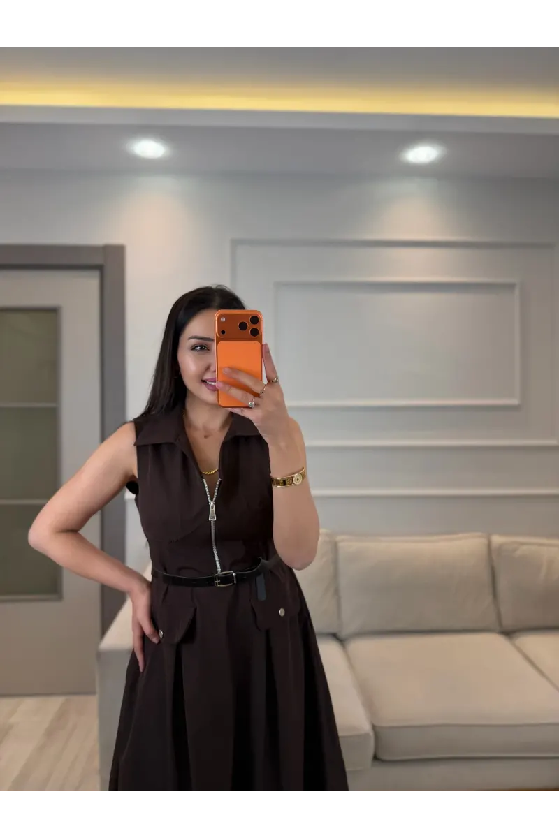 Muadil Fermuar Detaylı Elbise