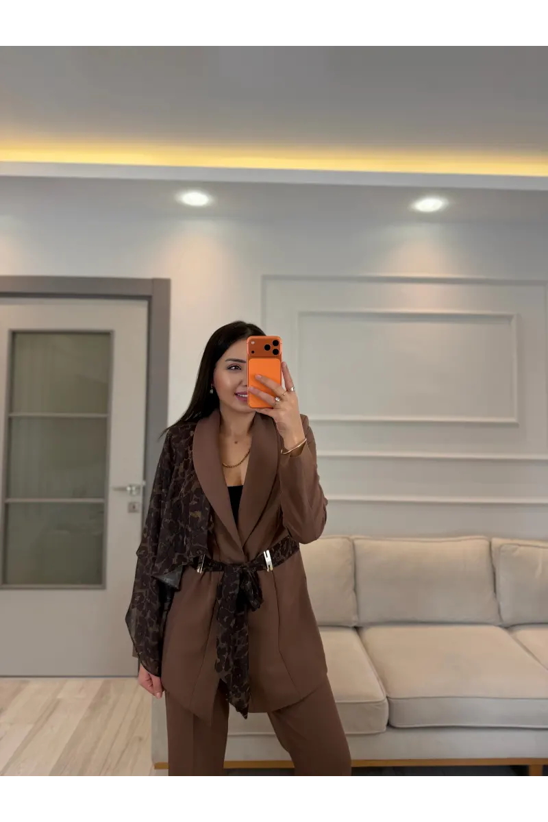 Premium Şal Detaylı Ceket Pantolon Takım