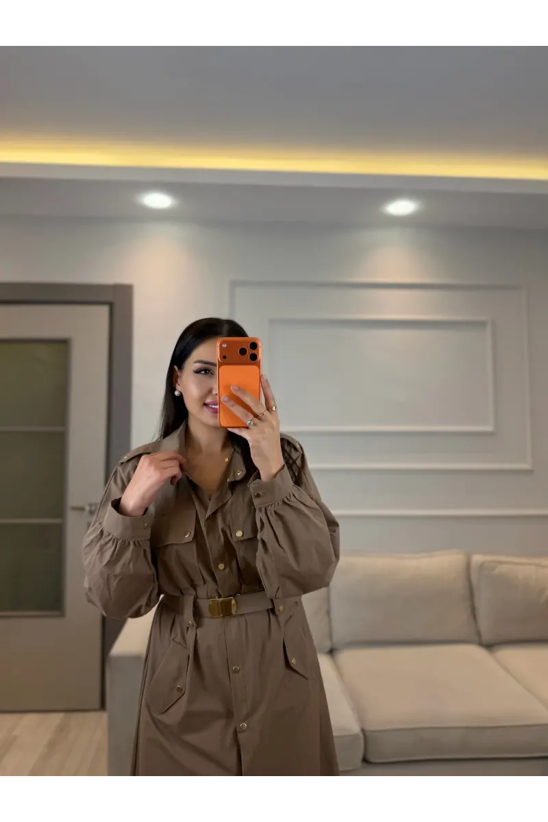 Zımba Ve Kemer Detaylı Elbise