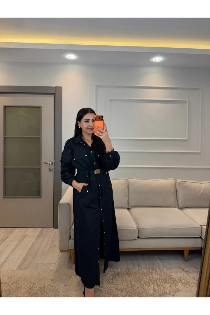Zımba Ve Kemer Detaylı Elbise