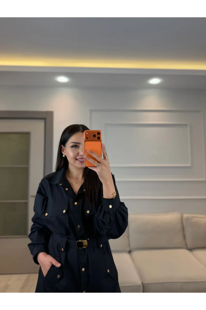 Zımba Ve Kemer Detaylı Elbise