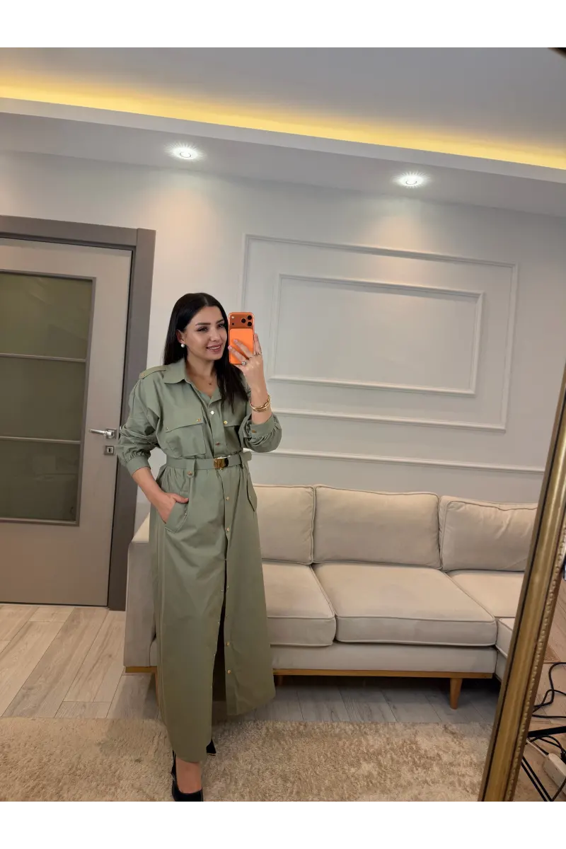Zımba Ve Kemer Detaylı Elbise