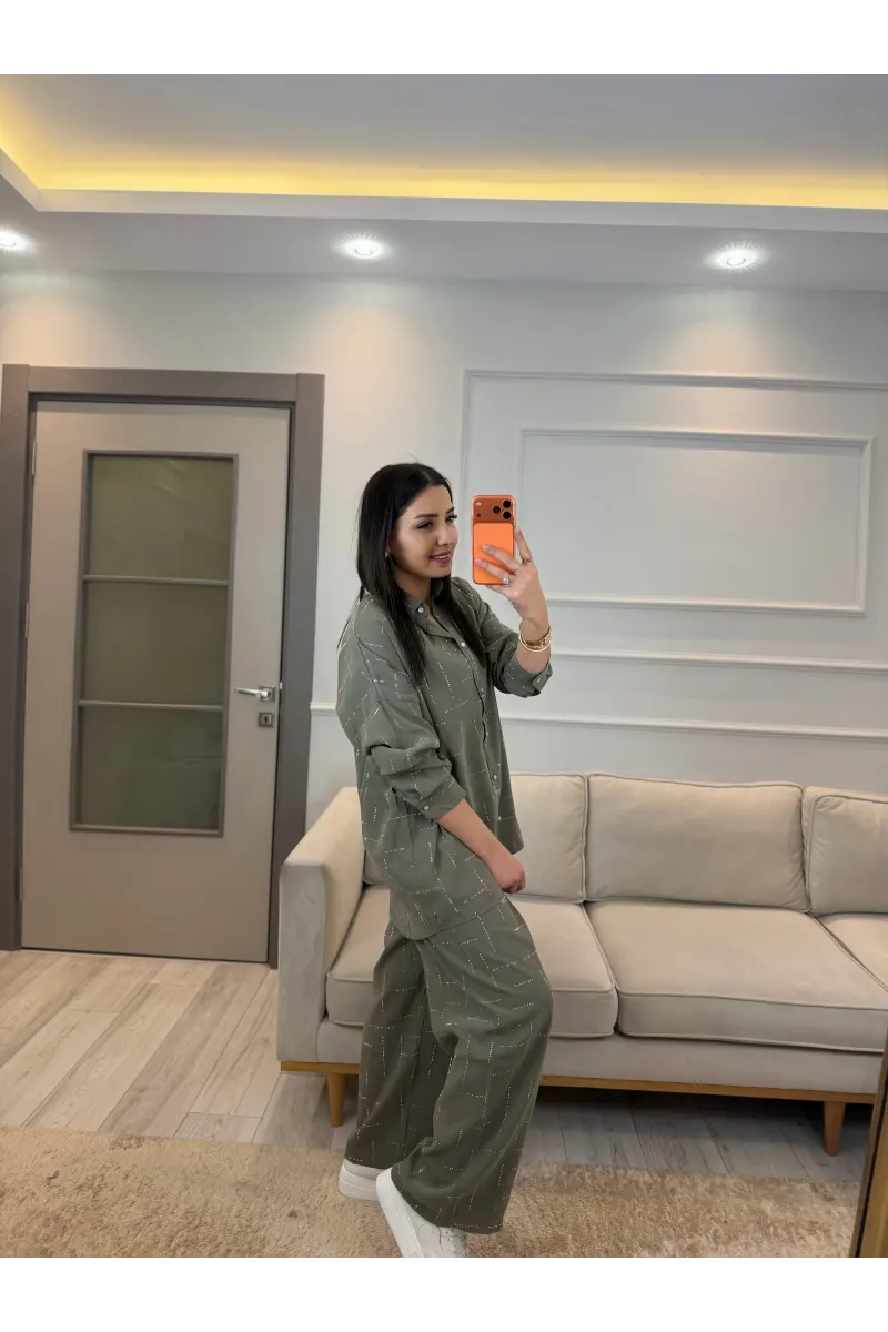 Tensel Sıra Taşlı İkili Takım