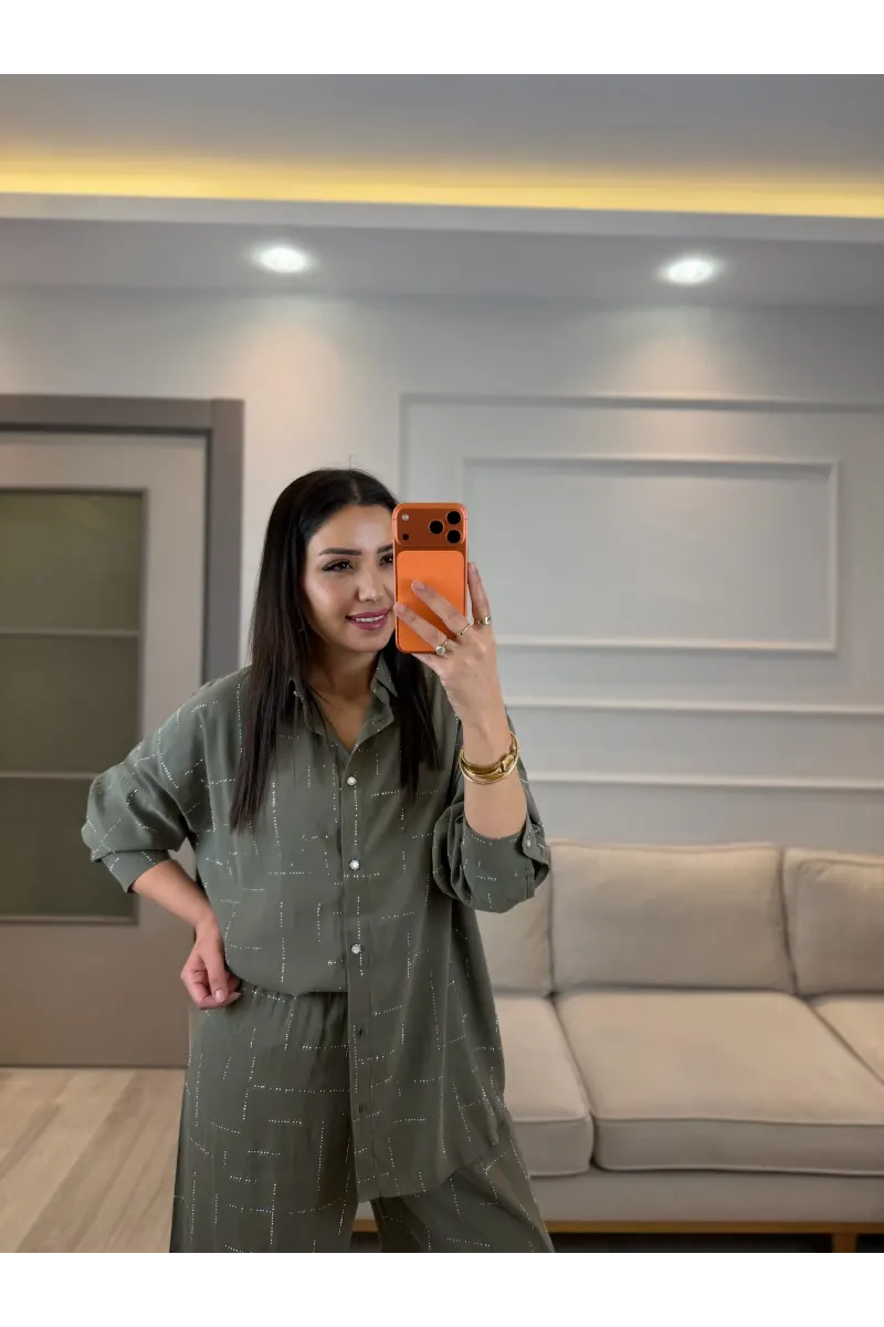 Tensel Sıra Taşlı İkili Takım