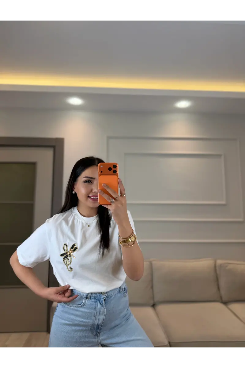 Orj Zra Taş Detaylı T-Shirt