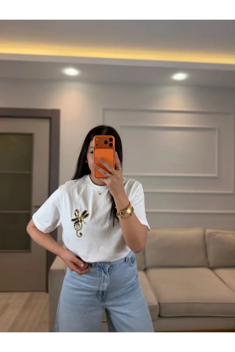 Orj Zra Taş Detaylı T-Shirt