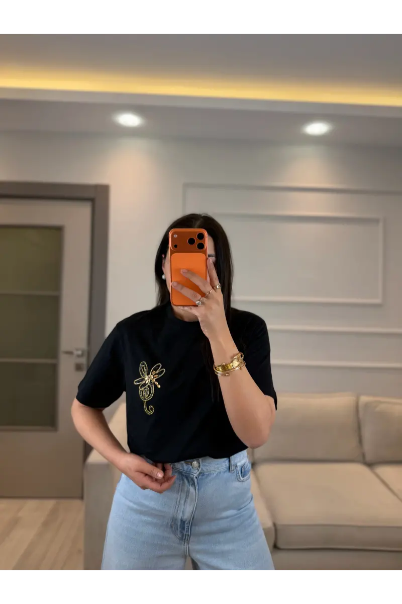 Orj Zra Taş Detaylı T-Shirt