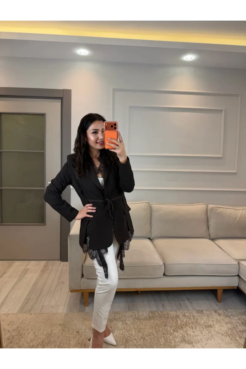 Mrka Muadil Dantel Detaylı Blazer Ceket