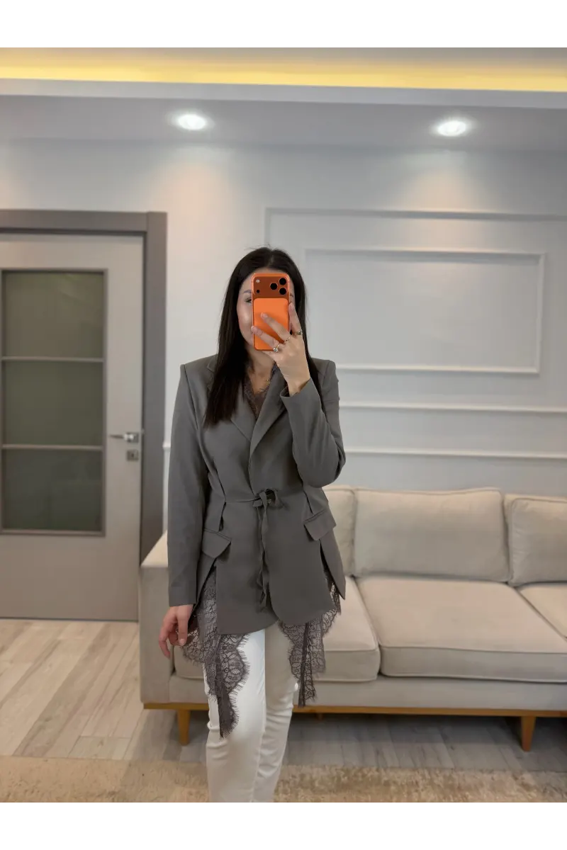 Mrka Muadil Dantel Detaylı Blazer Ceket