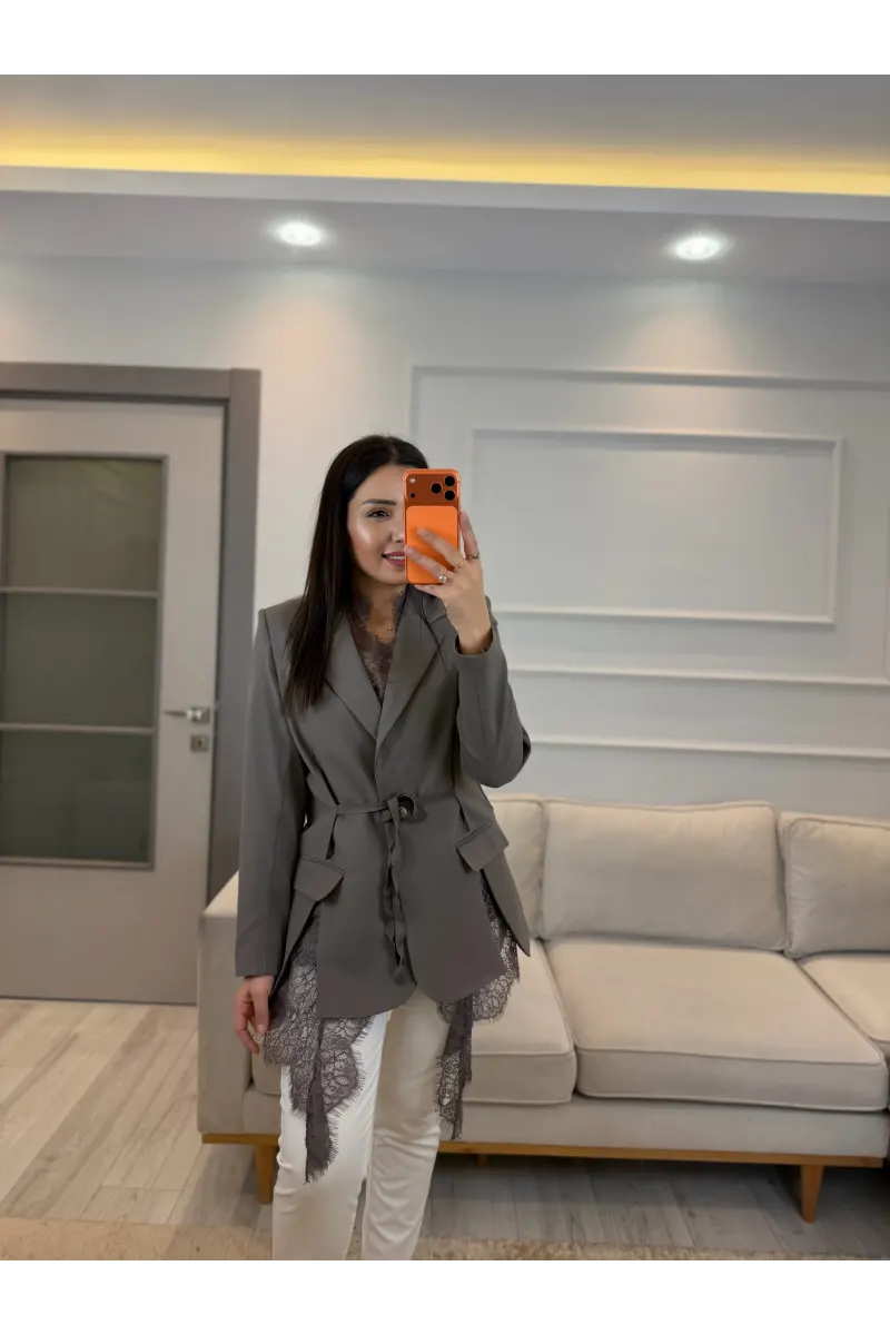 Mrka Muadil Dantel Detaylı Blazer Ceket