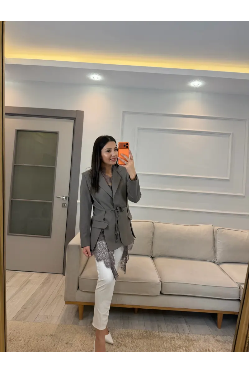 Mrka Muadil Dantel Detaylı Blazer Ceket