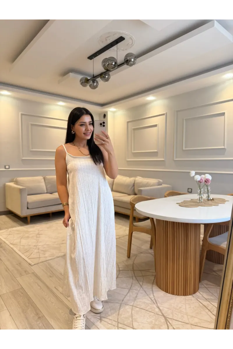 Bolerolu İp Askılı Elbise