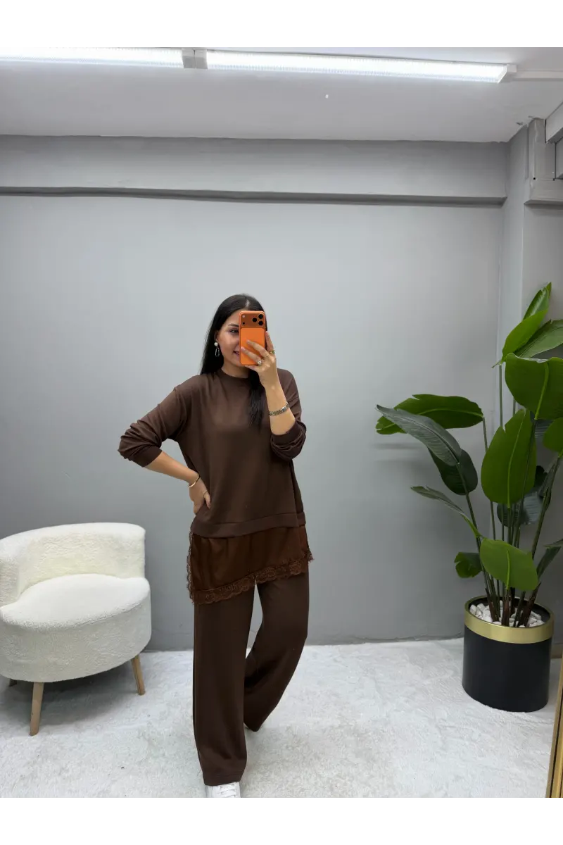 Saten Dantel Detaylı Modal Takım