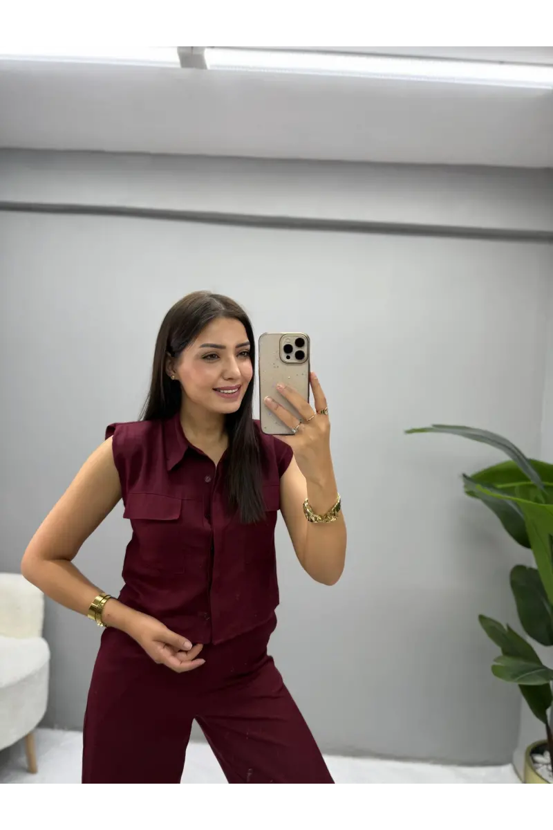 Luiza Cep Detaylı Sıfır Kol İkili Takım