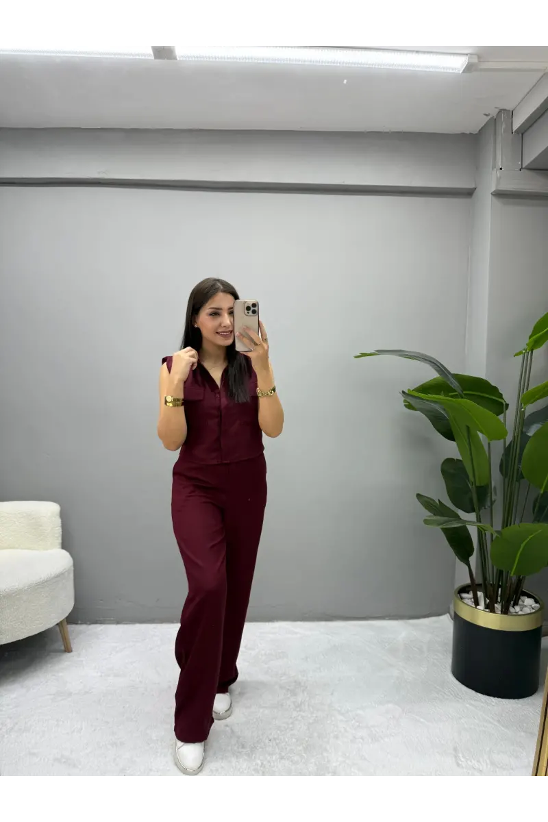 Luiza Cep Detaylı Sıfır Kol İkili Takım