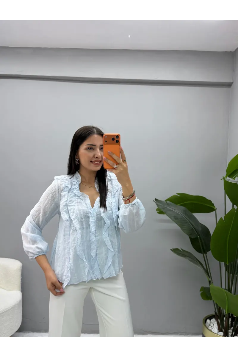 Premium Fırfırlı Tensel Bluz