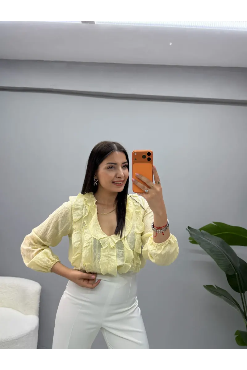 Premium Fırfırlı Tensel Bluz