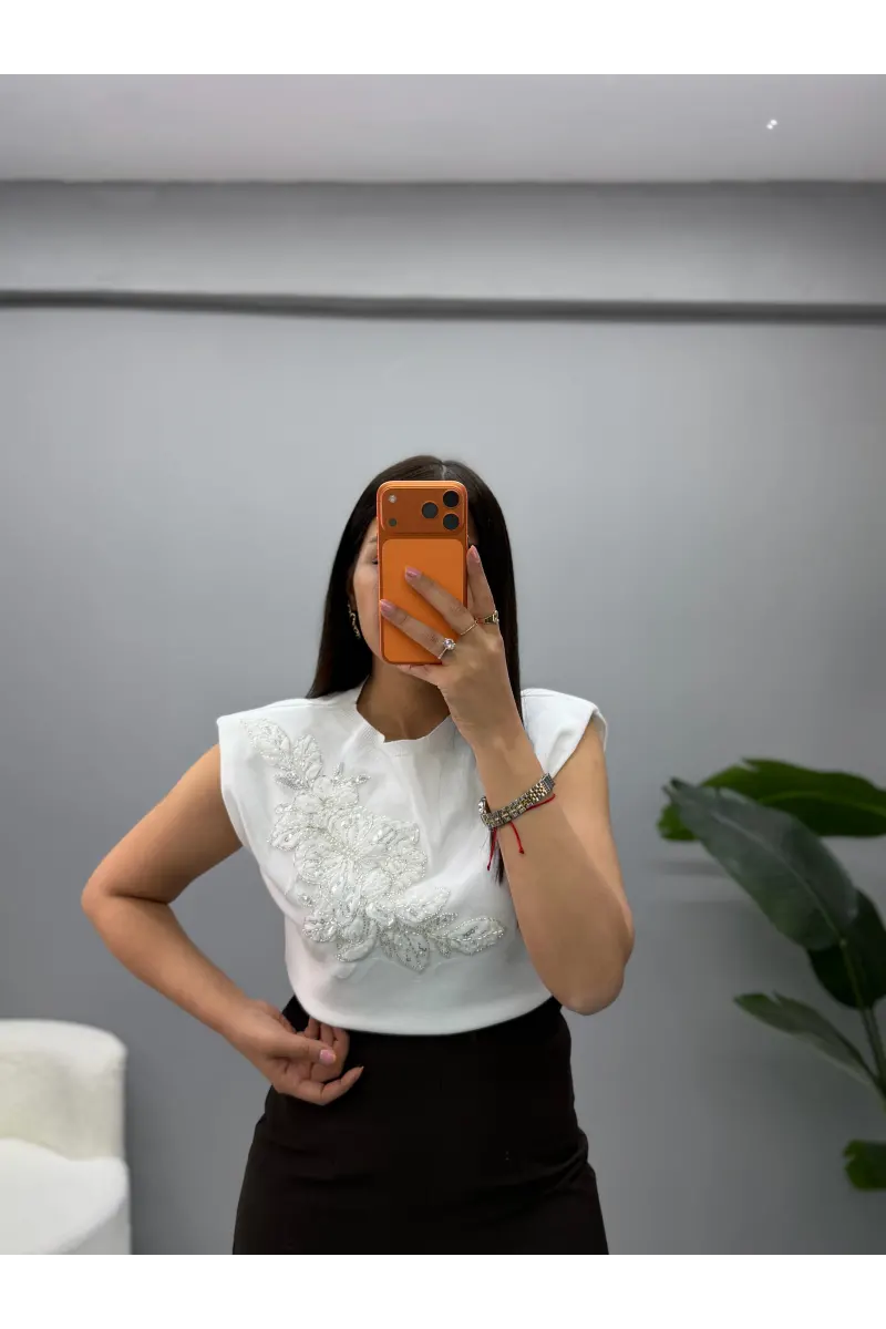 Pera Mrka Model Çiçek Desenli Bluz
