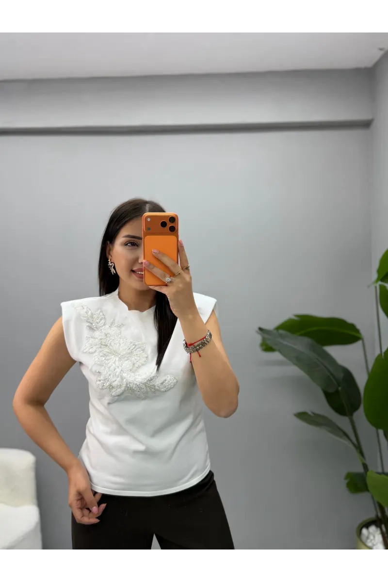 Pera Mrka Model Çiçek Desenli Bluz