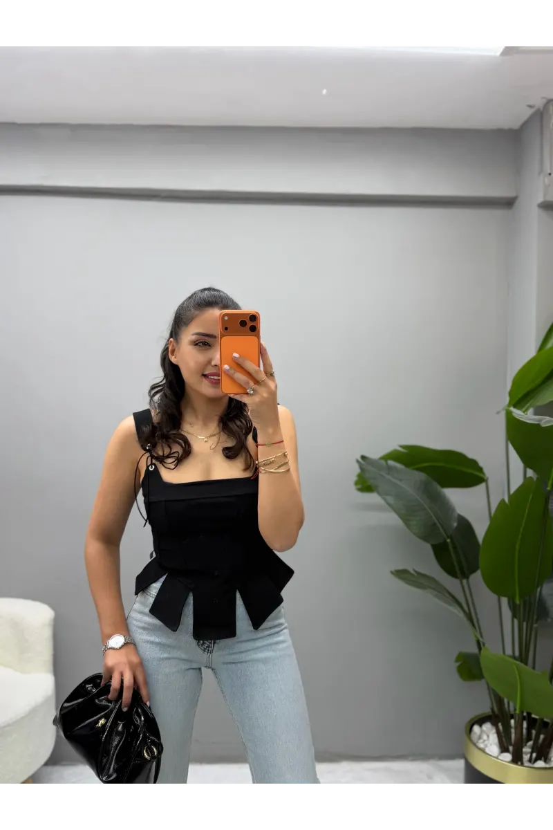 İp Detaylı Korse Bluz