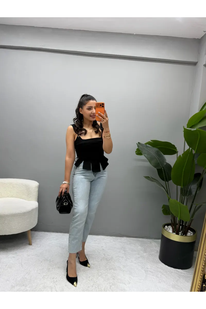 İp Detaylı Korse Bluz