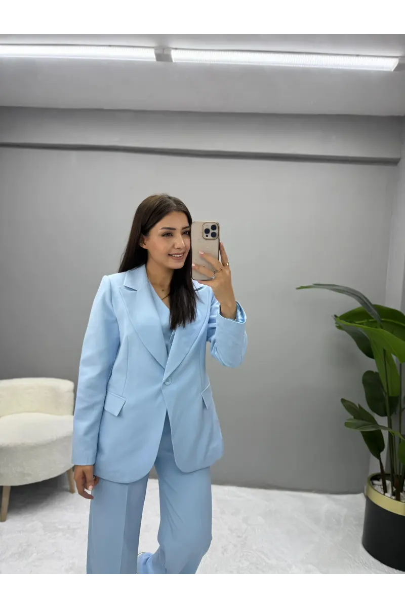 Raha Blazer Ceket Yelek Pantolon Takım