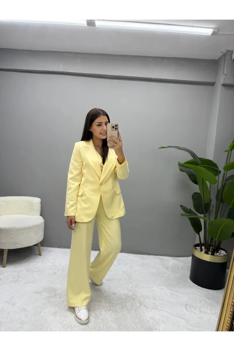 Raha Blazer Ceket Yelek Pantolon Takım