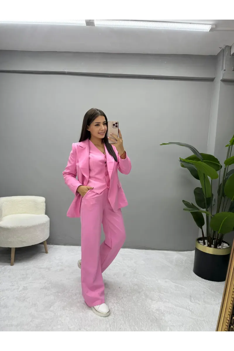 Raha Blazer Ceket Yelek Pantolon Takım