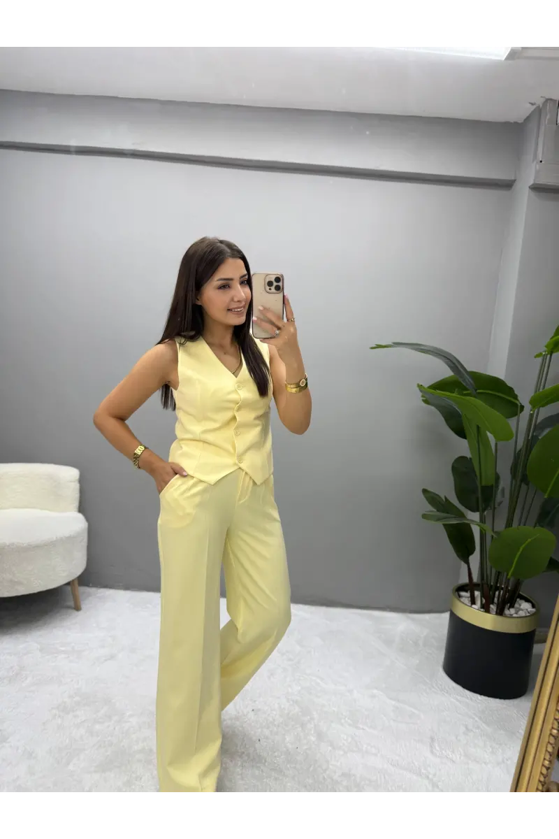 Raha Blazer Ceket Yelek Pantolon Takım