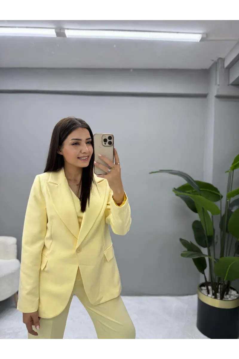Raha Blazer Ceket Yelek Pantolon Takım