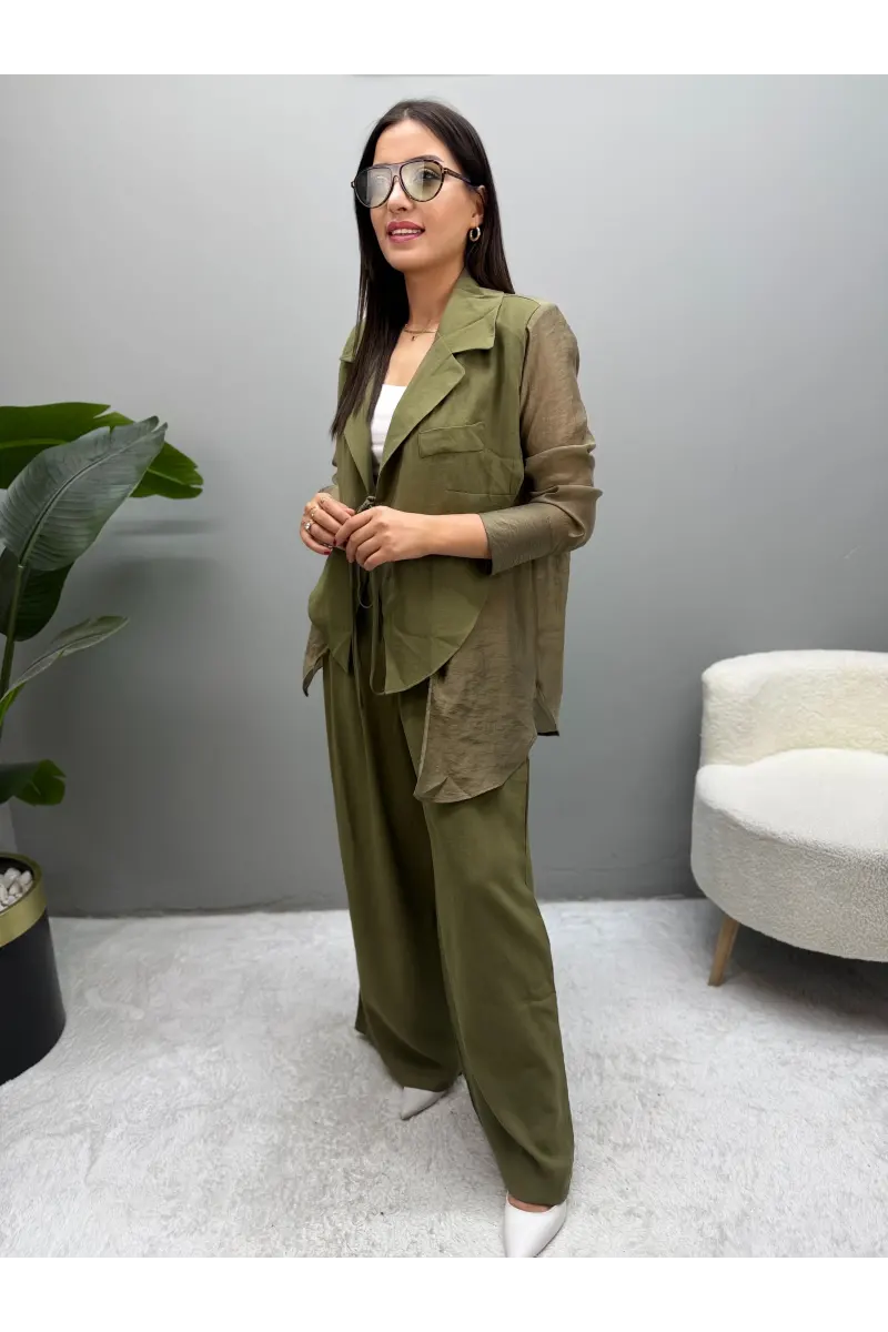 Valeska Tensel Ceket Pantolon Takım