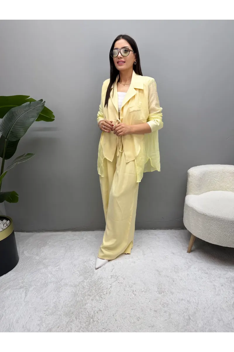 Valeska Tensel Ceket Pantolon Takım