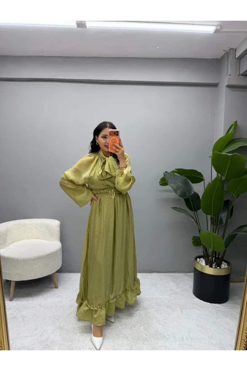 Coraline Gold Toka Detaylı Elbise