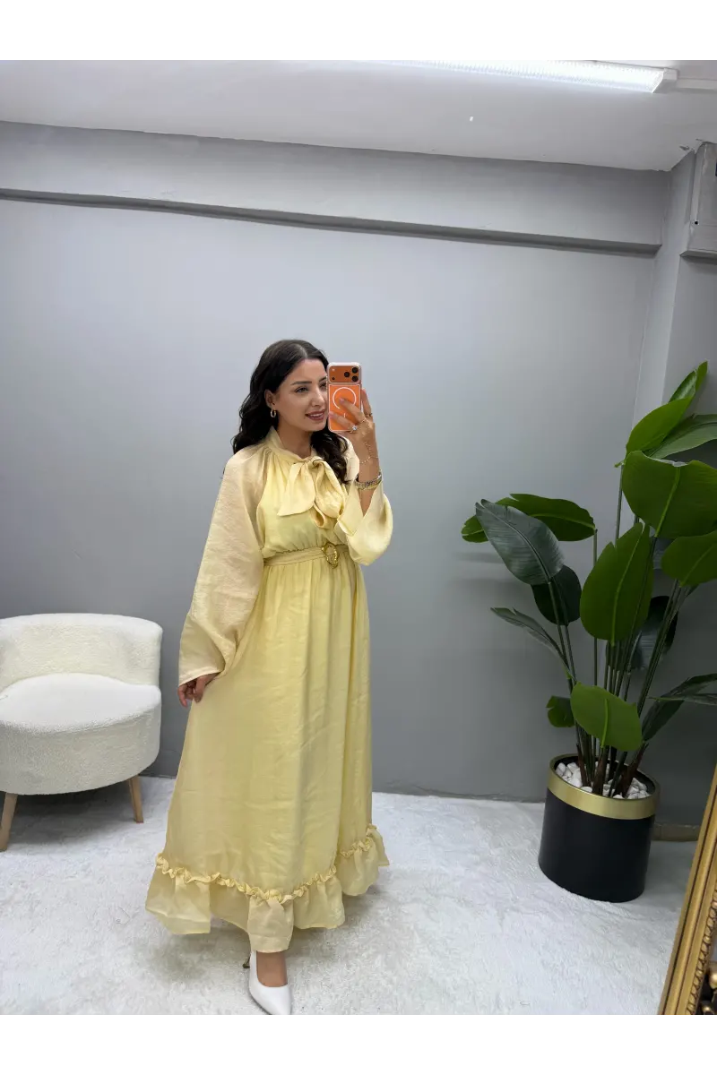 Coraline Gold Toka Detaylı Elbise