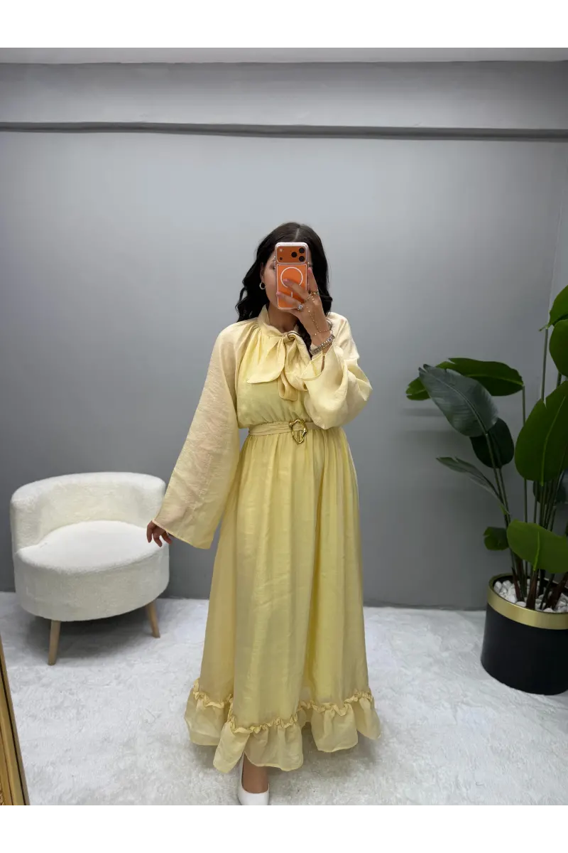 Coraline Gold Toka Detaylı Elbise