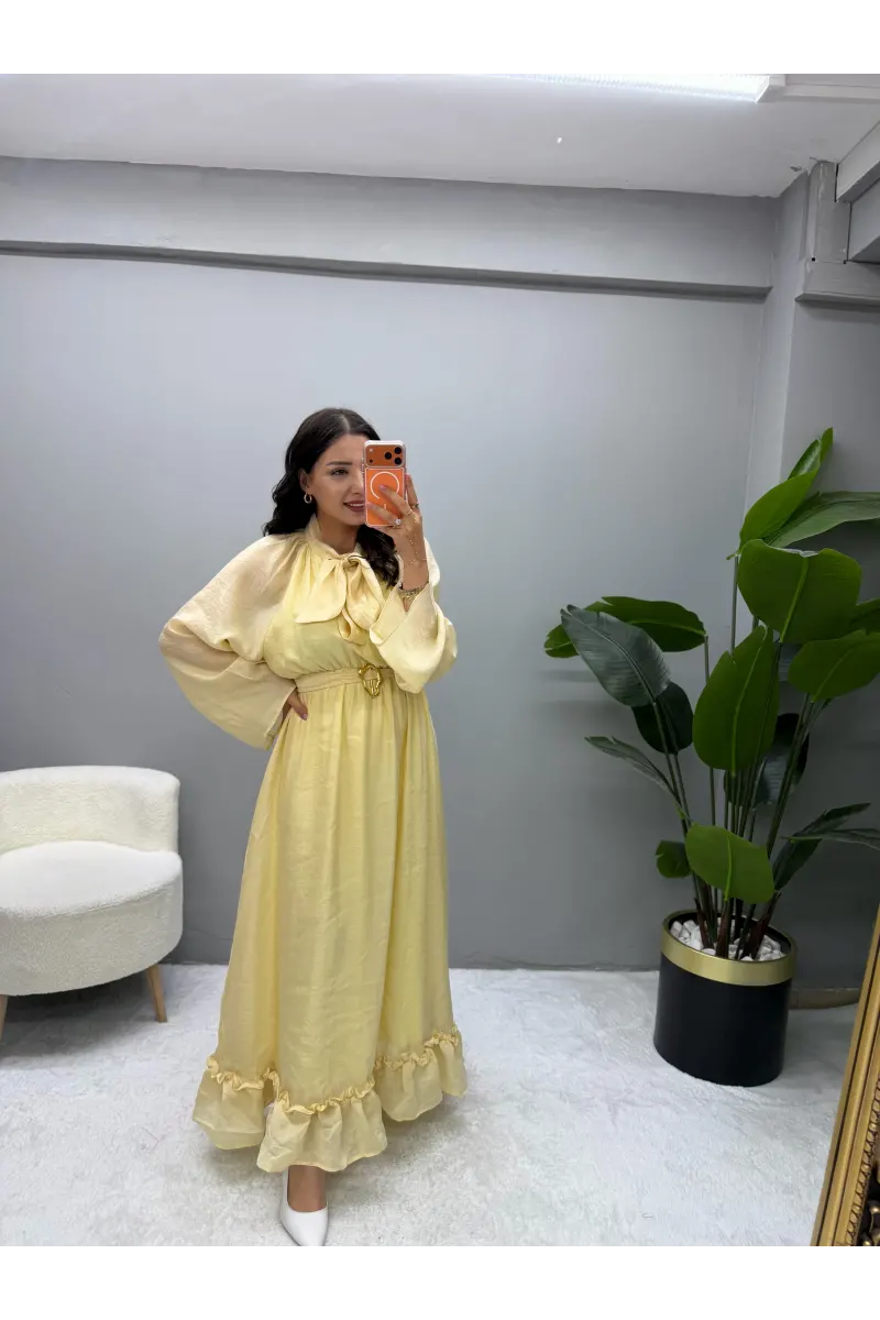 Coraline Gold Toka Detaylı Elbise