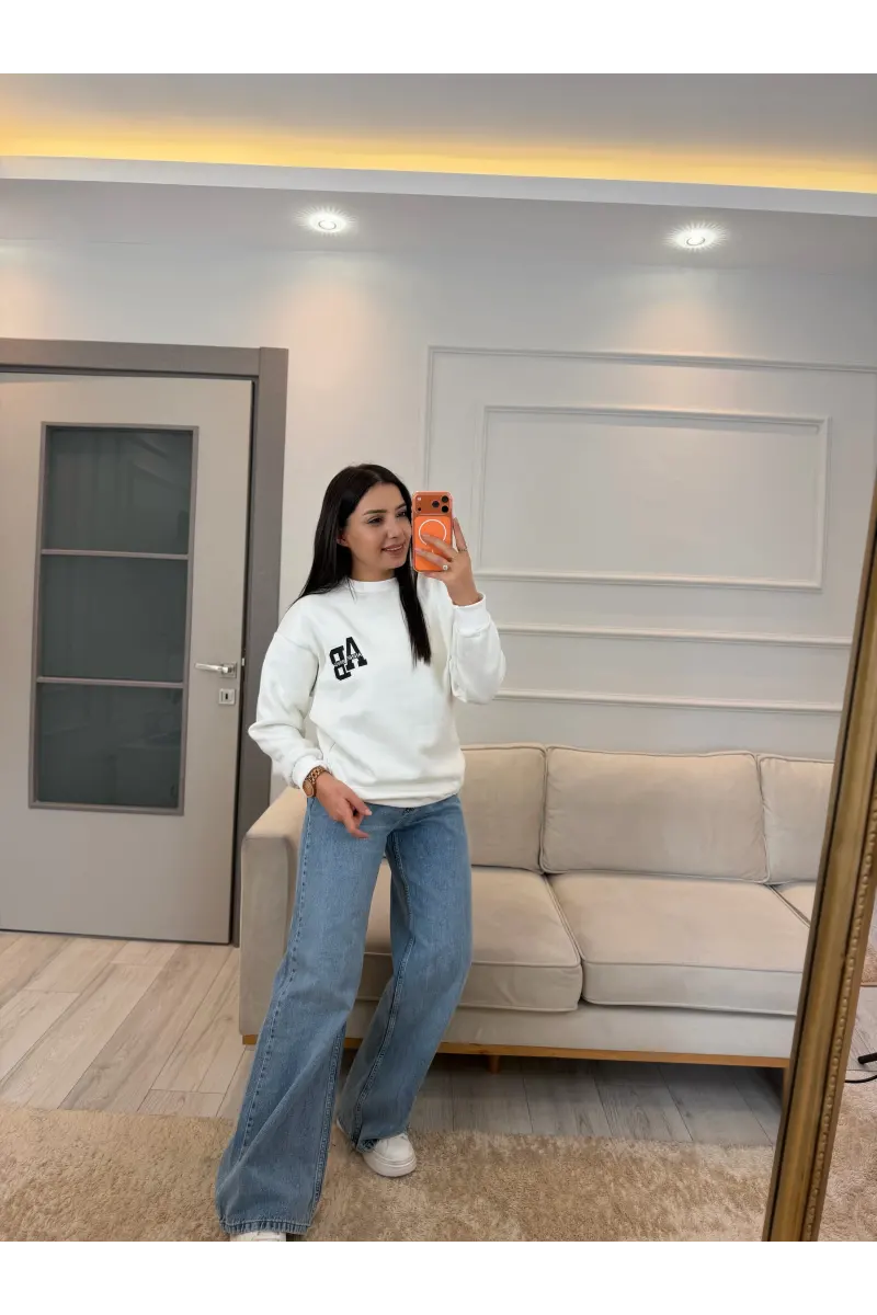 AB Nakışlı Üç İplik Sweatshirt