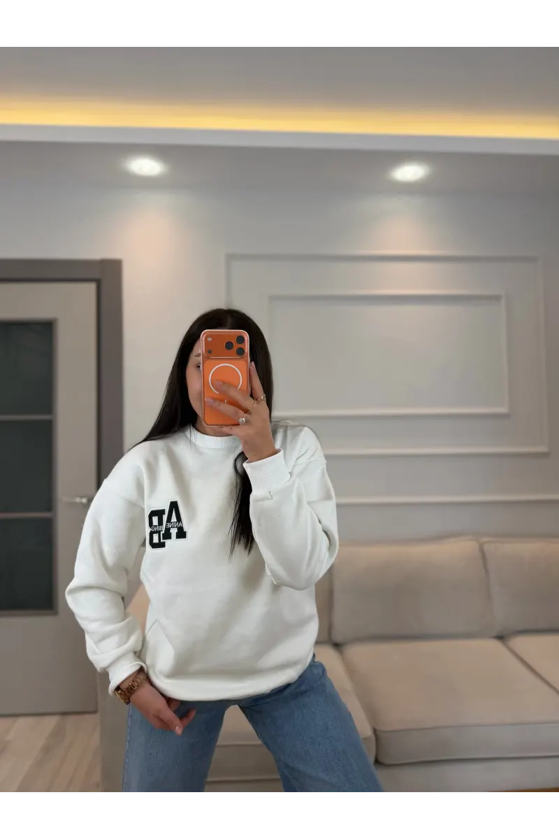 AB Nakışlı Üç İplik Sweatshirt