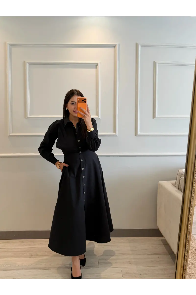Bağlamalı Poplin Kumaş Elbise