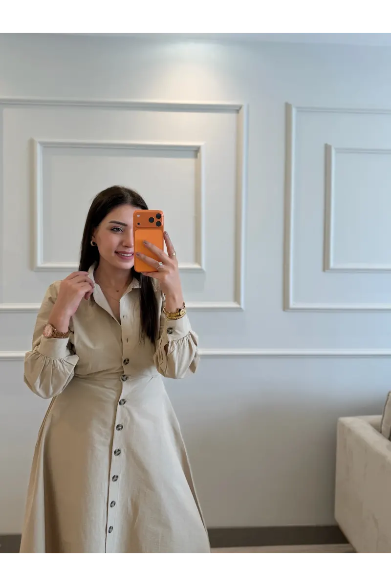 Bağlamalı Poplin Kumaş Elbise