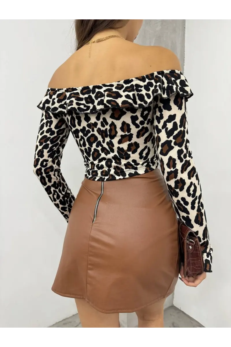 Bebe Yaka Leopar Bluz