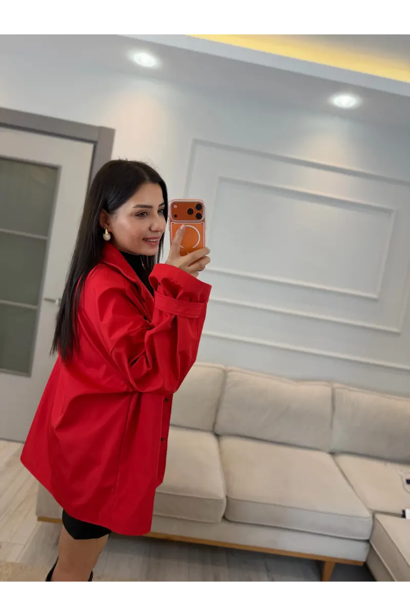 Çıtçıt Düğmeli Astarlı Oversize Premium Ceket